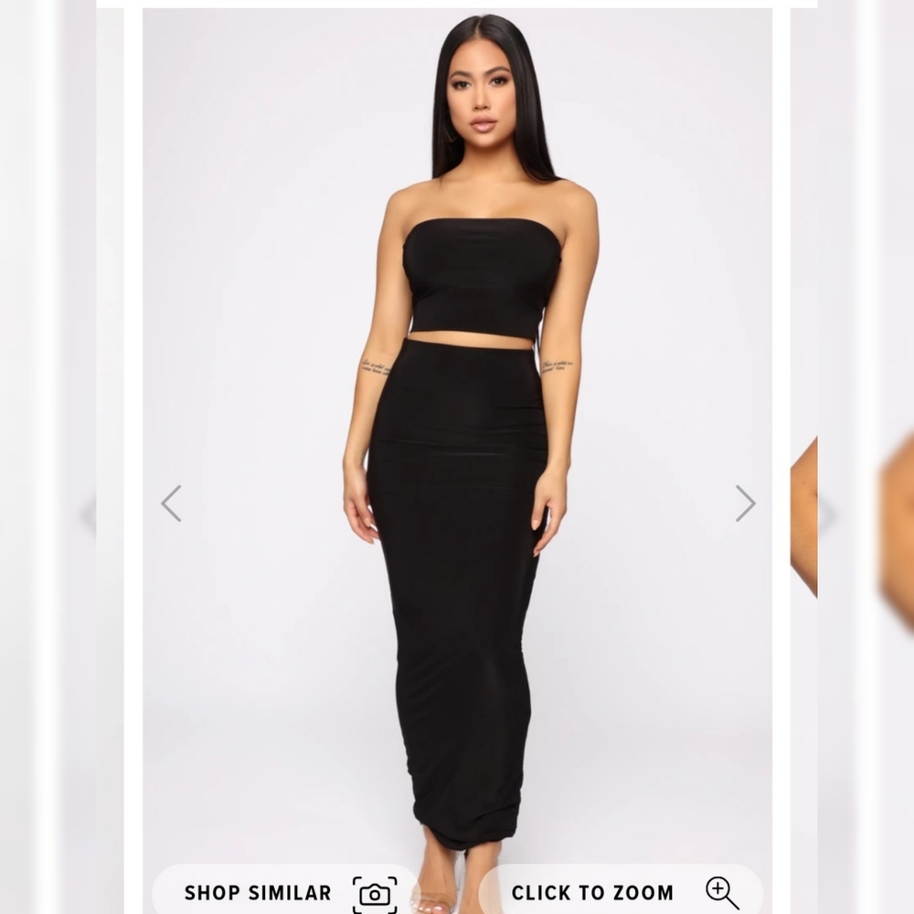Fashion Nova Des Skirt Set Black